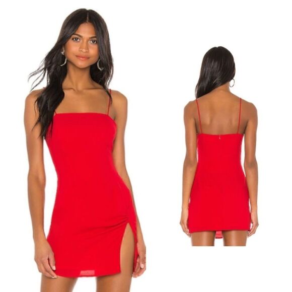 NWT Superdown x Revolve Syrus Slit Mini Dress in Cherry - Picture 1 of 8